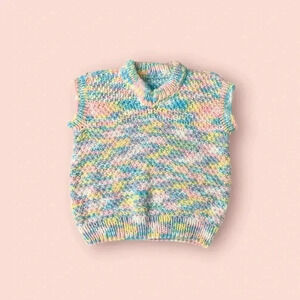 vintage hand made colorful knit vest